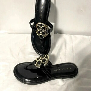 Kelly & Katie | Black sandals with gold hardware - 7.5